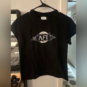 AFI death of summer tour shirt - c 2003 - hand cropped hem and sleeves - small